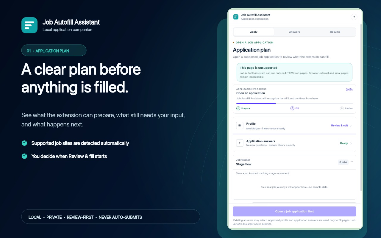 Application plan in Job Autofill Assistant